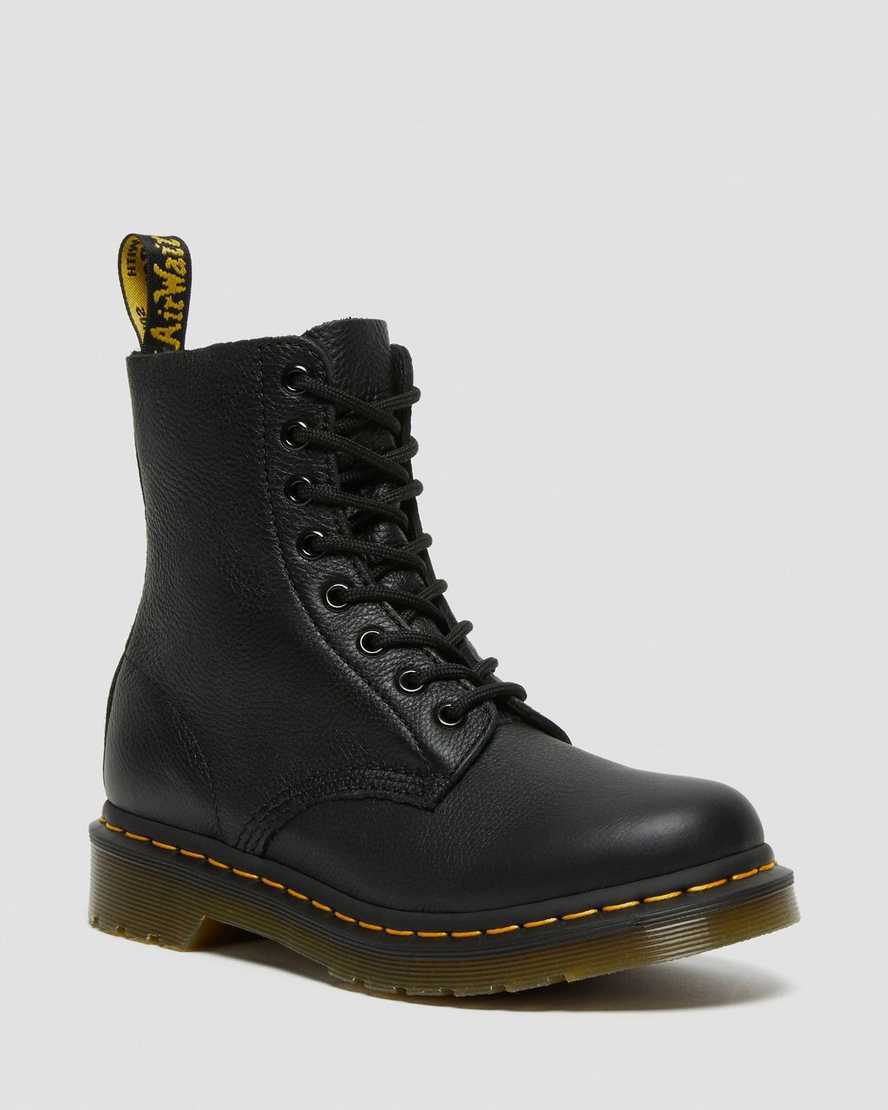 Dr. Martens 1460 Pascal Virginia Deri Kadın Originals Botlar - Bot Siyah |JIOKH7084|